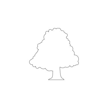 Ağaç. basit düz vektör simge tasarlamak. Anahat satırı simgesi - düzenlenebilir kontur