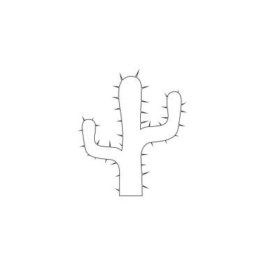 Saguaro kaktüsü. basit düz vektör simge tasarlamak. Anahat satırı simgesi - düzenlenebilir kontur