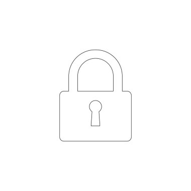 Kapalı kilit. basit düz vektör simge tasarlamak. Anahat satırı simgesi - düzenlenebilir kontur