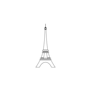 Paris'te Eyfel Kulesi. düz vektör simgesi