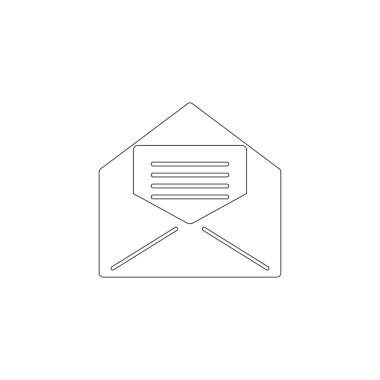 Açık posta. basit düz vektör simge tasarlamak. Anahat satırı simgesi - düzenlenebilir kontur
