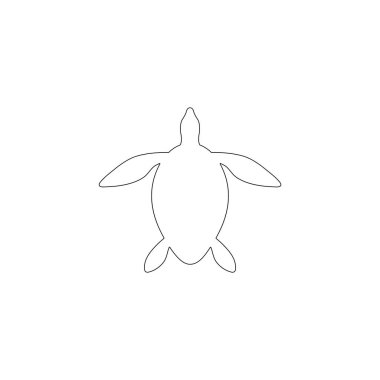 Kaplumbağa. basit düz vektör simge tasarlamak. Anahat satırı simgesi - düzenlenebilir kontur