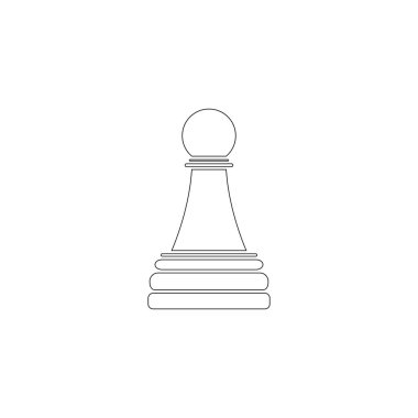 Oyunu inceliyor Satranç. basit düz vektör simge tasarlamak. Anahat satırı simgesi - düzenlenebilir kontur