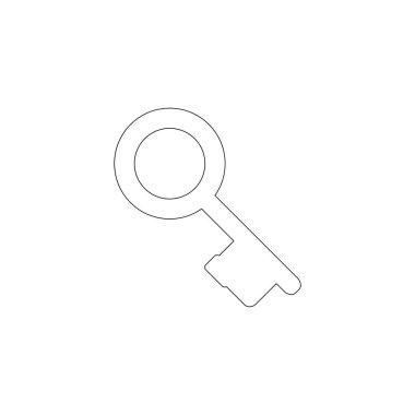 Vintage anahtar. basit düz vektör simge tasarlamak. Anahat satırı simgesi - düzenlenebilir kontur