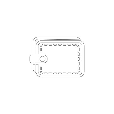 M-cüzdan. Basit düz vektör simge tasarlamak. Anahat satırı simgesi - düzenlenebilir kontur