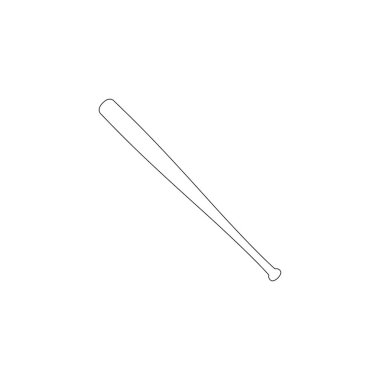 beyzbol sopası. basit düz vektör simge tasarlamak. Anahat satırı simgesi - düzenlenebilir kontur