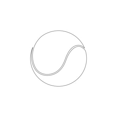 Tenis topu. basit düz vektör simge tasarlamak. Anahat satırı simgesi - düzenlenebilir kontur