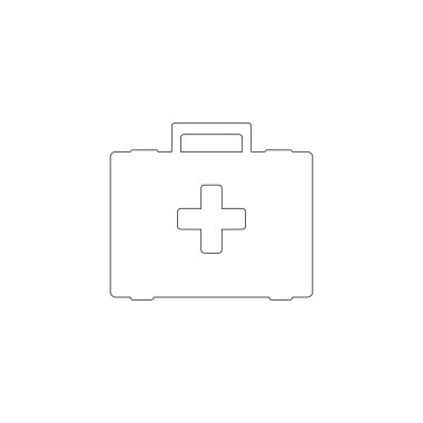 ilk yardım kutusu. basit düz vektör simge tasarlamak. Anahat satırı simgesi - düzenlenebilir kontur