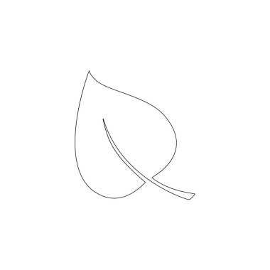 yaprak. Basit düz vektör simge tasarlamak. Anahat satırı simgesi - düzenlenebilir kontur