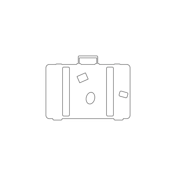 Une Valise Illustration Simple Icône Vectorielle Plate Symbole Ligne Contour — Image vectorielle