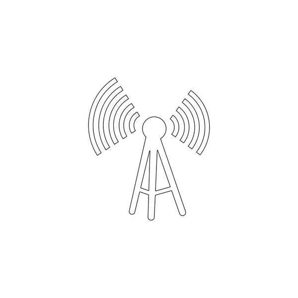 Antena Ilustración Simple Icono Vector Plano Contorno Símbolo Línea Trazo — Vector de stock