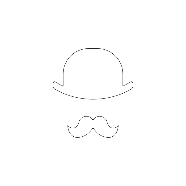 Gentleman Anglais Illustration Simple Icône Vectorielle Plate Symbole Ligne Contour — Image vectorielle