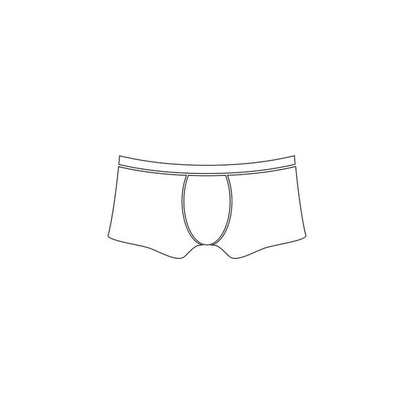 Underwear Mężczyzn Proste Płaskie Wektor Ikona Ilustracja Symbol Konspektu Wiersza — Wektor stockowy