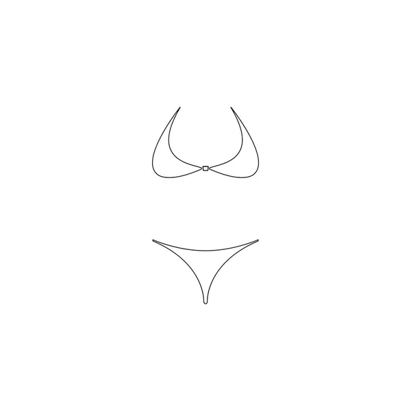 Lingerie Costume Bagno Bikini Semplice Illustrazione Dell Icona Vettoriale Piatta — Vettoriale Stock