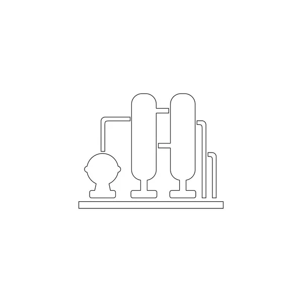 Filtro Agua Ilustración Simple Icono Vector Plano Contorno Símbolo Línea — Vector de stock
