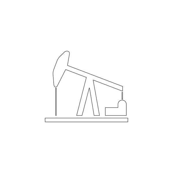 Oliepomp Eenvoudige Platte Vector Pictogram Illustratie Overzichtssymbool Lijn Bewerkbare Beroerte — Stockvector