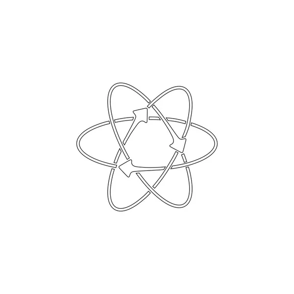 Atom Einfache Darstellung Des Flachen Vektorsymbols Umrisssymbol Editierbarer Strich — Stockvektor