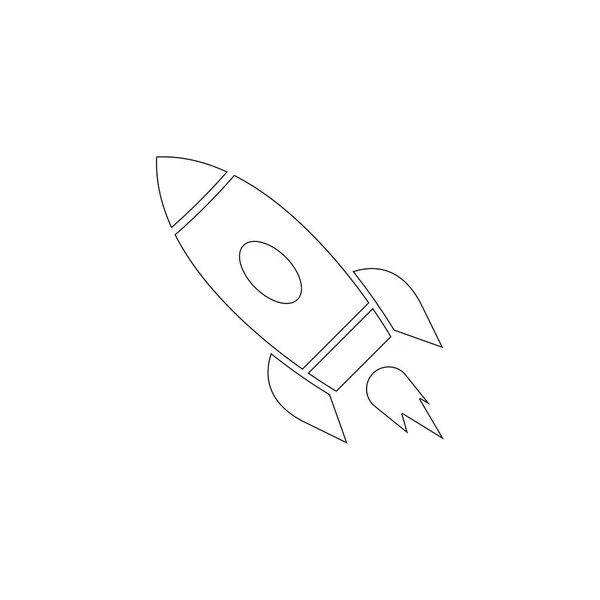 Rocket Simple Flat Vector Icon Illustration Outline Line Symbol Editable — Stock Vector