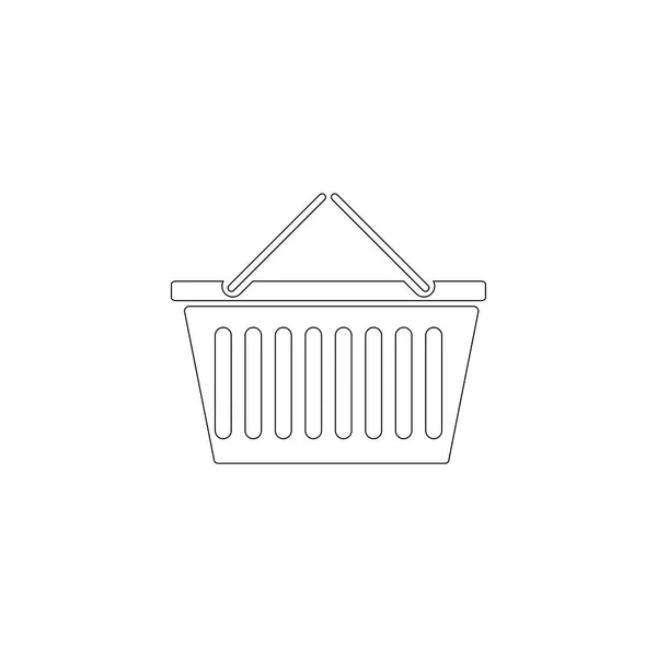 Basket Simple Flat Vector Icon Illustration Outline Line Symbol Editable — Stock Vector