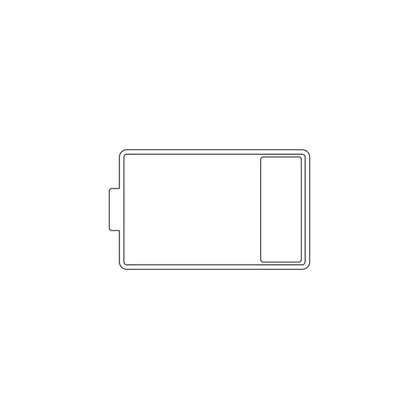 Battery Low Charging Simple Flat Vector Icon Illustration Outline Line — Stock Vector