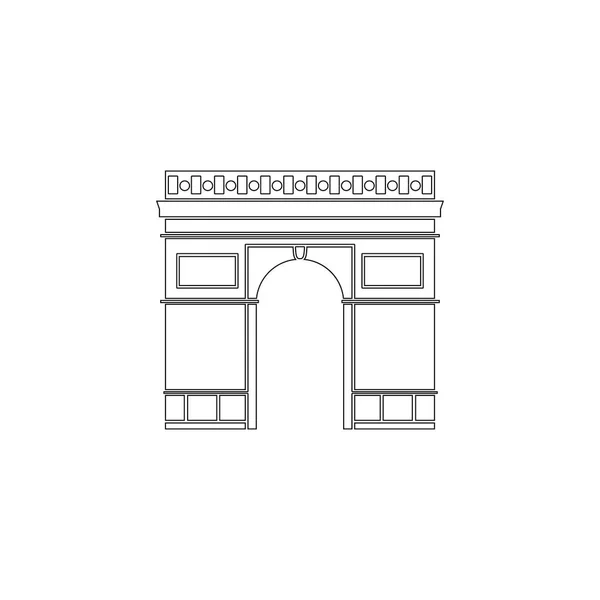 Gerbang kemenangan di Paris Perancis. ikon vektor datar - Stok Vektor
