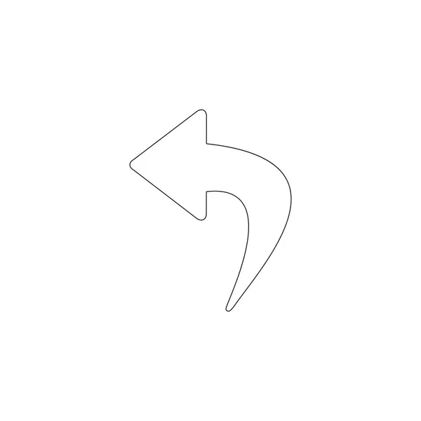 Turn Arrow Simple Flat Vector Icon Illustration Outline Line Symbol — Stock Vector