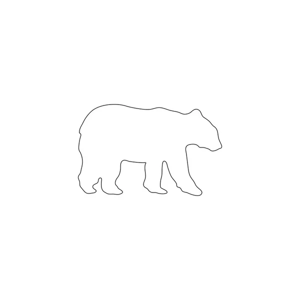 Niedźwiedzia Proste Płaskie Wektor Ikona Ilustracja Symbol Konspektu Wiersza Edytowalny — Wektor stockowy