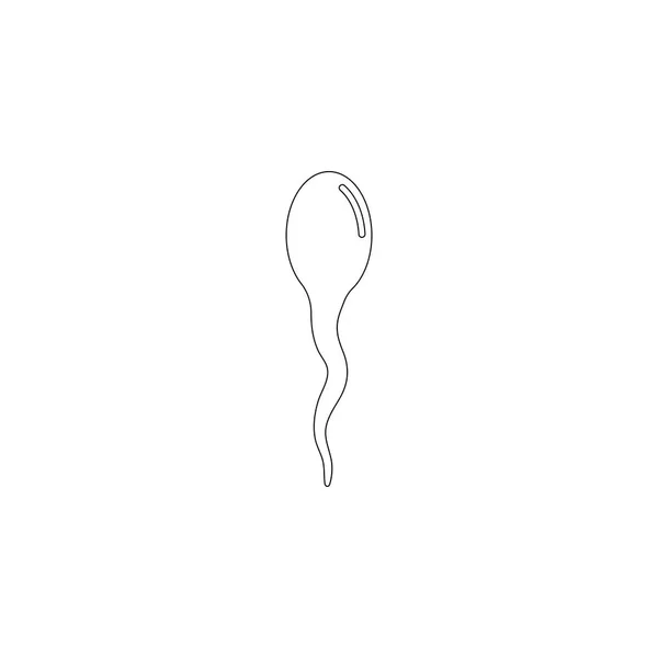 Sperm Simple Flat Vector Icon Illustration Outline Line Symbol Editable — Stock Vector
