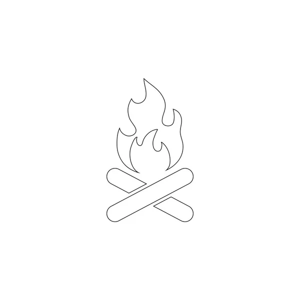 Bonfire Simple Flat Vector Icon Illustration Outline Line Symbol Editable — Stock Vector