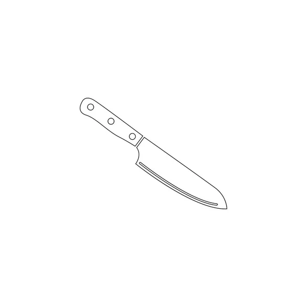 Cuchillo Ilustración Simple Icono Vector Plano Contorno Símbolo Línea Trazo — Vector de stock