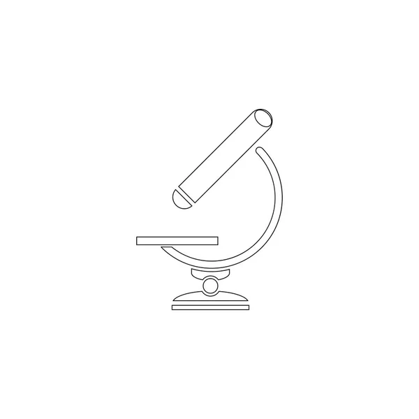 Microscópio Ilustração Simples Ícone Vetor Plano Símbolo Linha Esboço Curso — Vetor de Stock