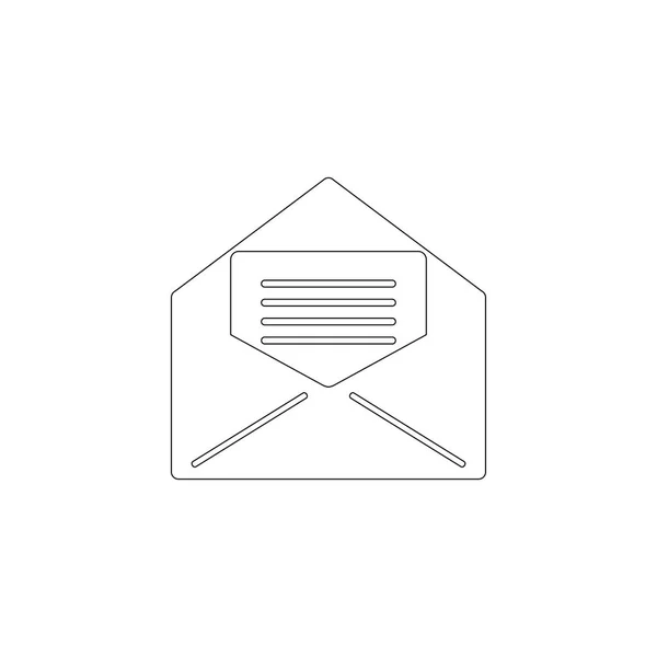 Abre Correo Ilustración Simple Icono Vector Plano Contorno Símbolo Línea — Archivo Imágenes Vectoriales