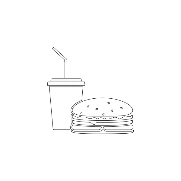 Fast Food Enkel Flat Ikonen Vektorillustration Line Dispositionssymbolen Redigerbar Stroke — Stock vektor