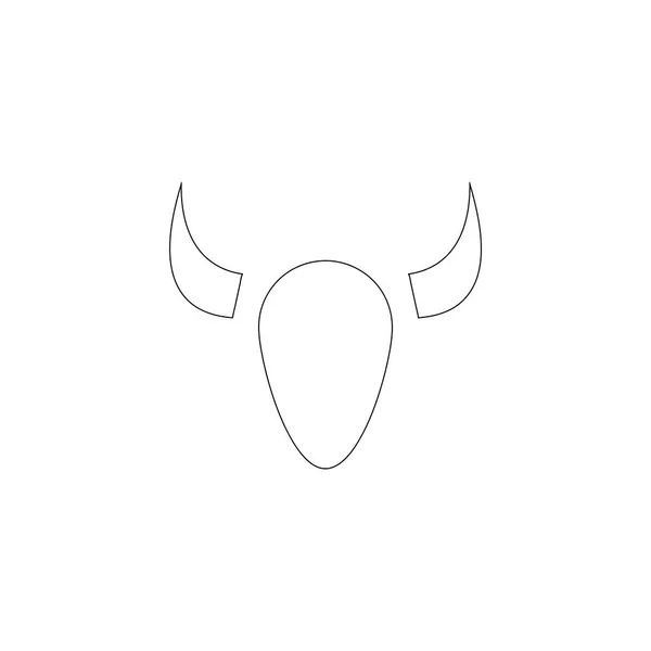 Bull Enkel Flat Ikonen Vektorillustration Line Dispositionssymbolen Redigerbar Stroke — Stock vektor