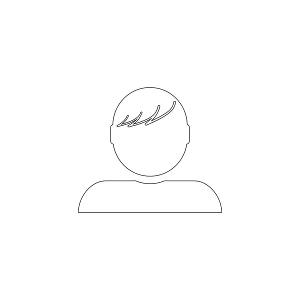 Perfil Hombre Ilustración Simple Icono Vector Plano Contorno Símbolo Línea — Vector de stock