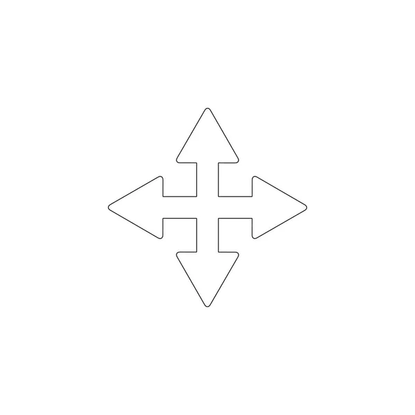 Чотири Бічні Стрілки Проста Плоска Векторна Іконка Символ Контурного Рядка — стоковий вектор