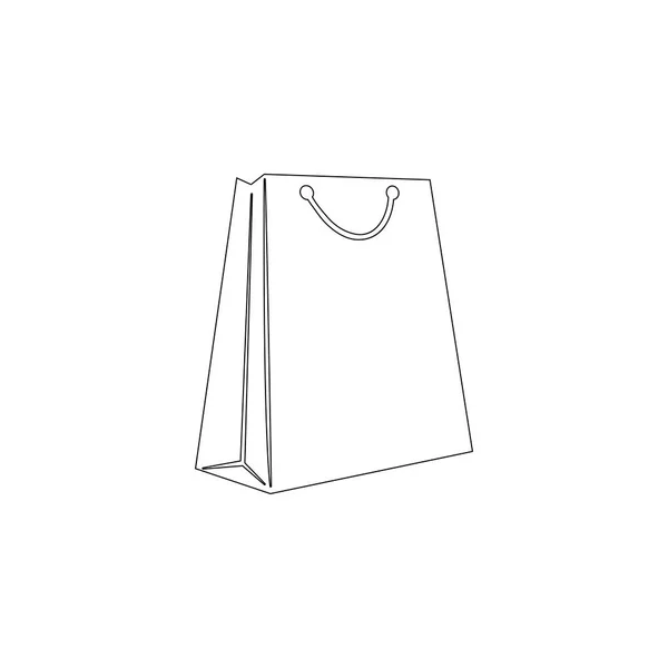 Shopping Väska Enkel Flat Ikonen Vektorillustration Line Dispositionssymbolen Redigerbar Stroke — Stock vektor