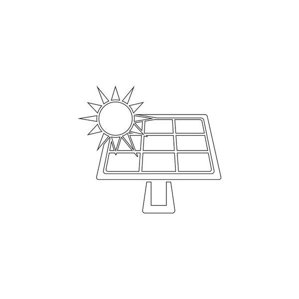 Painel Solar Ilustração Simples Ícone Vetor Plano Símbolo Linha Esboço — Vetor de Stock