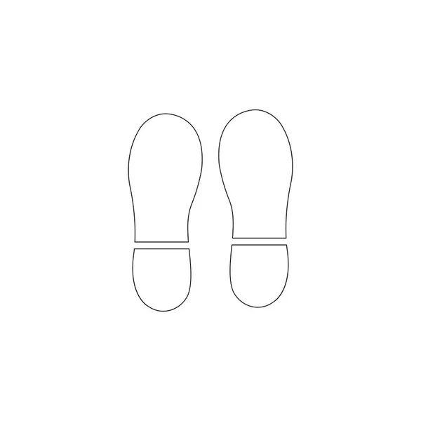 Footprint Simple Flat Vector Icon Illustration Outline Line Symbol Editable — Stock Vector