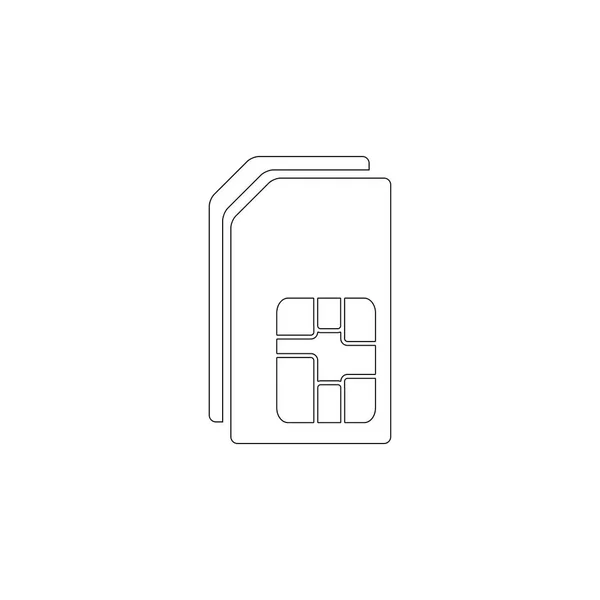 Tarjeta Sim Dual Ilustración Simple Icono Vector Plano Contorno Símbolo — Vector de stock