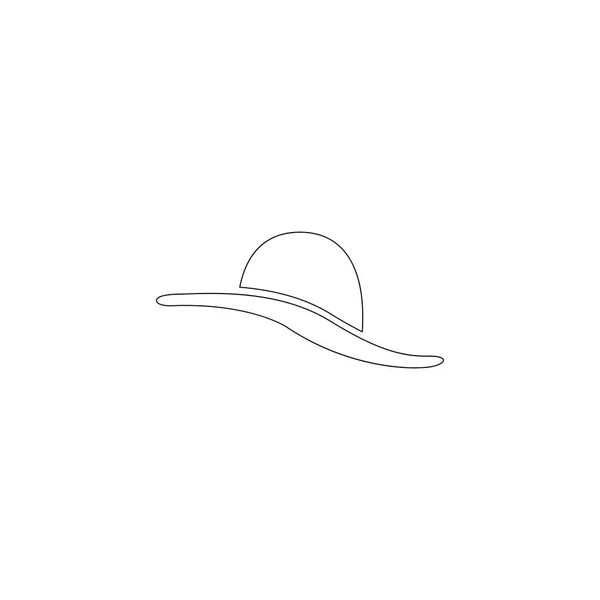 Chapeau Femme Illustration Simple Icône Vectorielle Plate Symbole Ligne Contour — Image vectorielle