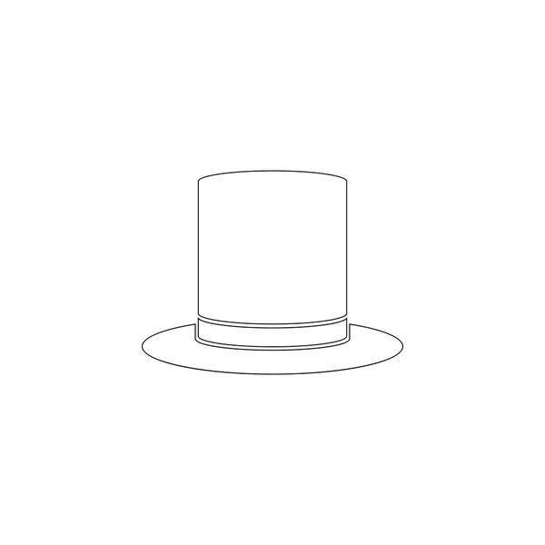 Top Hat Proste Płaskie Wektor Ikona Ilustracja Symbol Konspektu Wiersza — Wektor stockowy