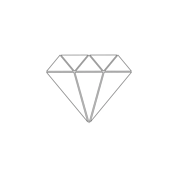 Diamant Enkel Flat Ikonen Vektorillustration Line Dispositionssymbolen Redigerbar Stroke — Stock vektor