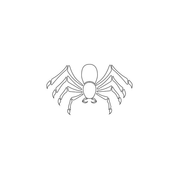 Araña Ilustración Simple Icono Vector Plano Contorno Símbolo Línea Trazo — Archivo Imágenes Vectoriales