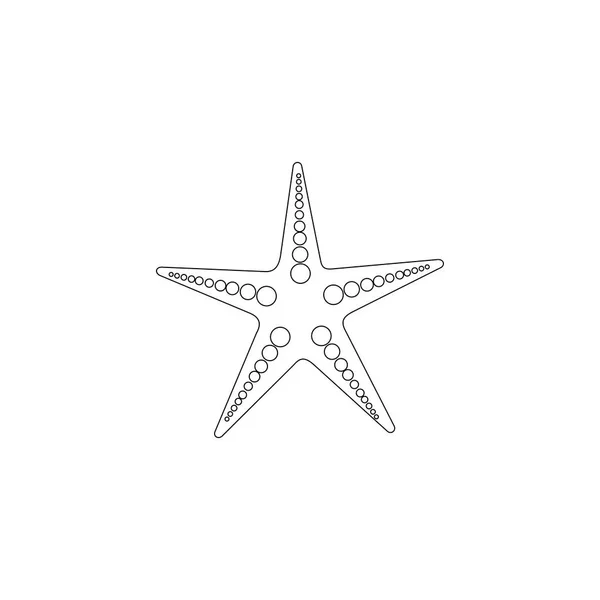 Seastar Eenvoudige Platte Vector Pictogram Illustratie Overzichtssymbool Lijn Bewerkbare Beroerte — Stockvector
