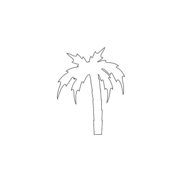 Palm Ilustración Simple Icono Vector Plano Contorno Símbolo Línea Trazo — Archivo Imágenes Vectoriales