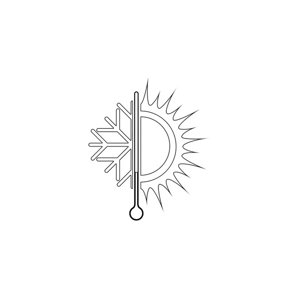 Sol Copo Nieve Ilustración Simple Icono Vector Plano Contorno Símbolo — Archivo Imágenes Vectoriales