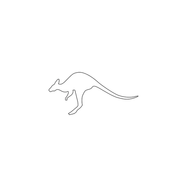 Känguru Enkel Flat Ikonen Vektorillustration Line Dispositionssymbolen Redigerbar Stroke — Stock vektor