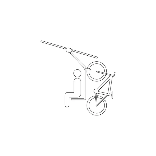 Teleférico Ilustración Simple Icono Vector Plano Contorno Símbolo Línea Trazo — Vector de stock