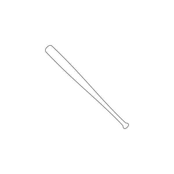 Honkbalknuppel Eenvoudige Platte Vector Pictogram Illustratie Overzichtssymbool Lijn Bewerkbare Beroerte — Stockvector